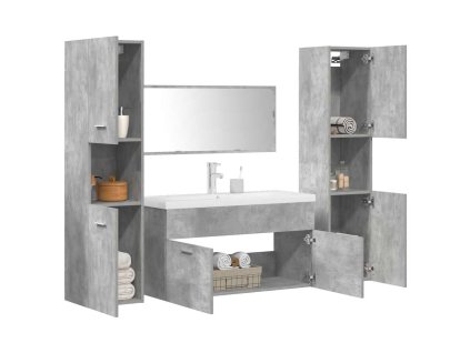vidaXL 5dílná koupelnová sestava betonově šedá kompozitní dřevo