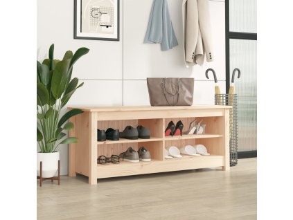vidaXL Lavice s botníkem 110 x 38 x 45,5 cm masivní borovice