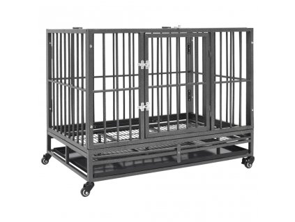 vidaXL Klec pro psy s kolečky ocel 92 x 62 x 76 cm