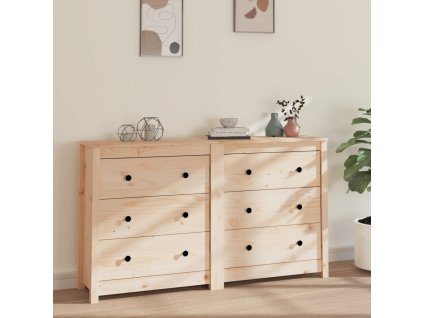 vidaXL Příborník 140x35x80 cm masivní borové dřevo