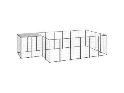 vidaXL Psí kotec černý 8,47 m² ocel