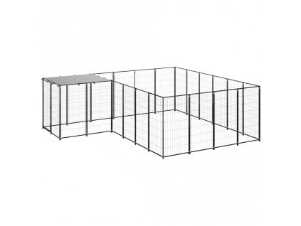 vidaXL Psí kotec černý 8,47 m² ocel