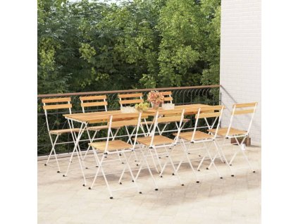 vidaXL Skládací bistro židle 8 ks masivní akáciové dřevo a ocel