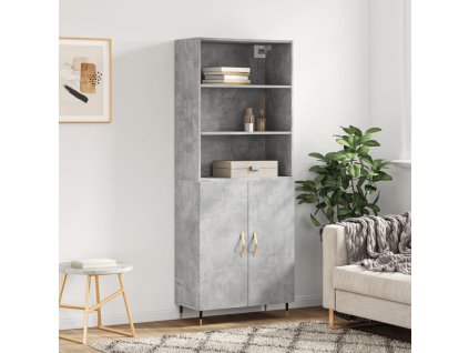 vidaXL Skříň highboard betonově šedá 69,5x34x180 cm kompozitní dřevo