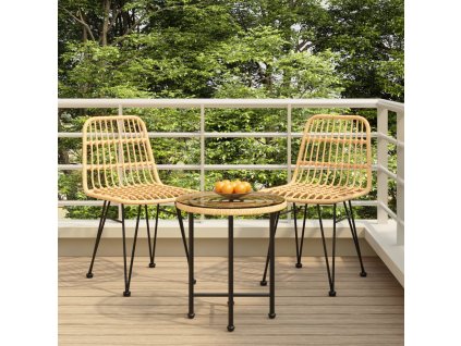 vidaXL 3dílný zahradní jídelní set polyratan