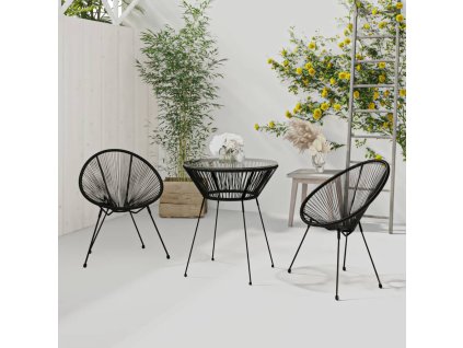 vidaXL 3dílný zahradní jídelní set černý