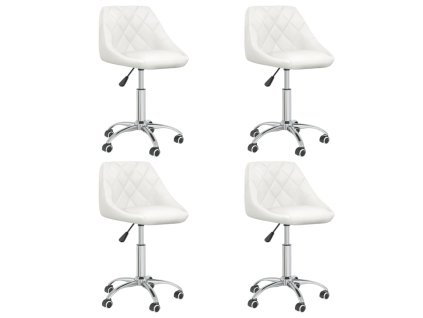 vidaXL Otočné jídelní židle 4 ks bílé umělá kůže