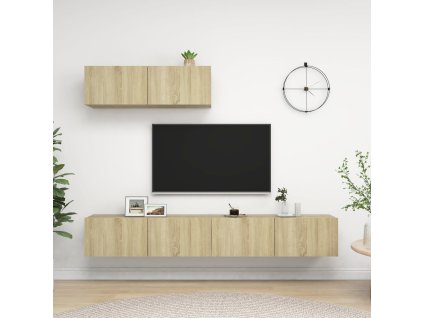 vidaXL TV skříňky 3 ks dub sonoma kompozitní dřevo