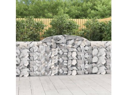 vidaXL Klenuté gabionové koše 5 ks 300x30x100/120cm pozinkované železo