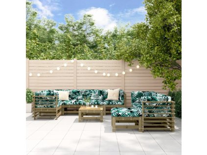 vidaXL 10dílná zahradní sedací souprava podušky impregnovaná borovice