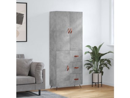 vidaXL Skříň highboard betonově šedá 69,5x34x180 cm kompozitní dřevo