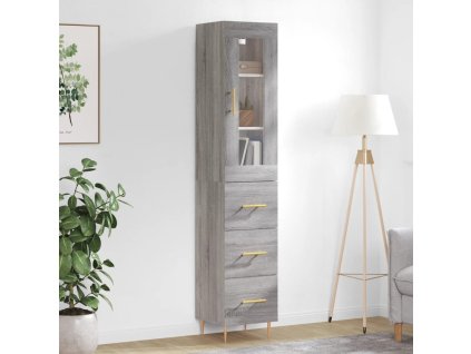vidaXL Skříň highboard šedá sonoma 34,5 x 34 x 180 cm kompozitní dřevo