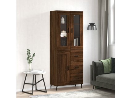 vidaXL Skříň highboard hnědý dub 69,5 x 34 x 180 cm kompozitní dřevo
