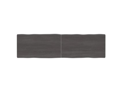 vidaXL Stolní deska tmavě hnědá 180x50x(2-6)cm ošetřený dub živá hrana