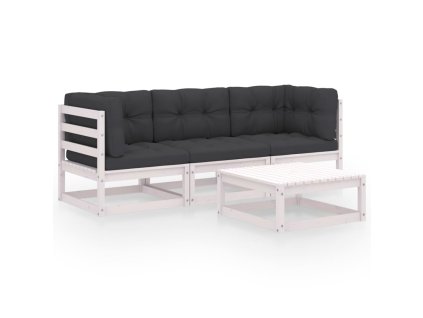 vidaXL 4dílná zahradní sedací souprava s poduškami masivní borovice