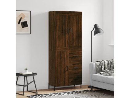 vidaXL Skříň highboard hnědý dub 69,5 x 34 x 180 cm kompozitní dřevo