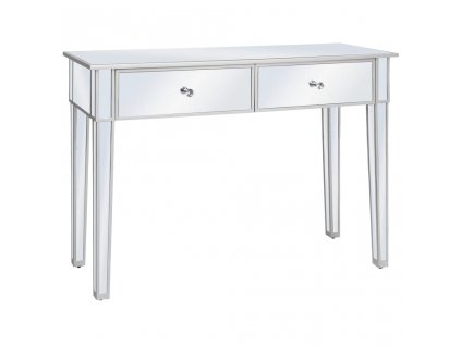 vidaXL Zrcadlový konzolový stolek z MDF a skla 106,5 x 38 x 76,5 cm