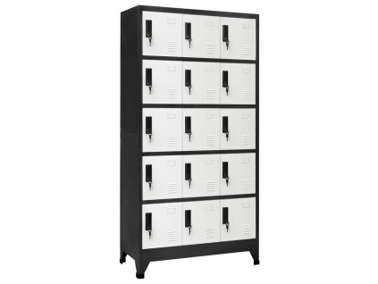 vidaXL Uzamykatelná skříň antracitová a bílá 90 x 40 x 180 cm ocel