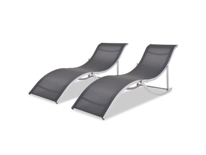 vidaXL Skládací zahradní lehátka 2 ks hliník a textilen
