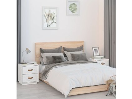 vidaXL Noční stolky 2 ks bílé 40 x 34 x 45 cm masivní borové dřevo