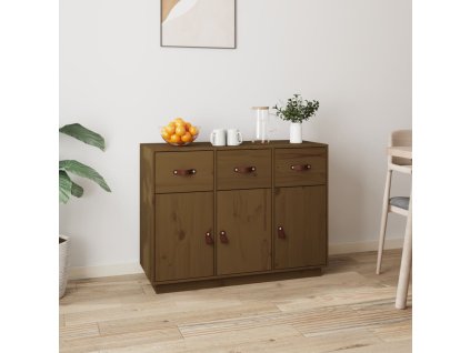 vidaXL Příborník medově hnědý 100 x 40 x 75 cm masivní borové dřevo