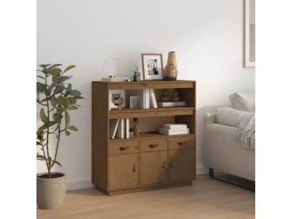 vidaXL Skříň highboard medově hnědá 100x40x108,5 cm masivní borovice