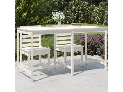 vidaXL Zahradní stůl bílý 203,5 x 90 x 110 cm masivní borové dřevo