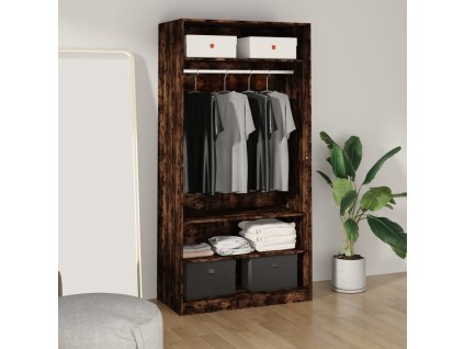 vidaXL Šatní skříň kouřový dub 100 x 50 x 200 cm kompozitní dřevo