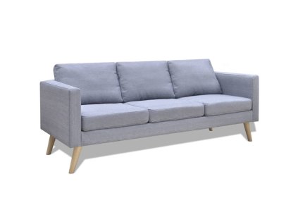 vidaXL 3místná pohovka textil světle šedá