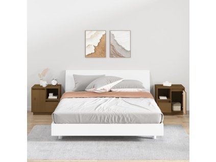 vidaXL Noční stolky 2 ks medově hnědé 50x34x50 cm masivní borové dřevo
