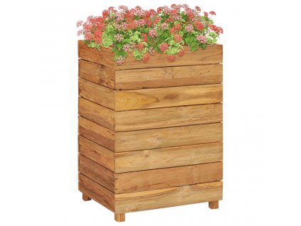 vidaXL Vyvýšený záhon 50 x 40 x 72 cm recyklované teakové dřevo a ocel