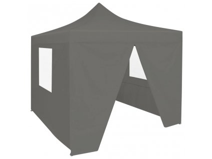 vidaXL Profesionální skládací party stan 4 bočnice 2x2 m ocel antracit