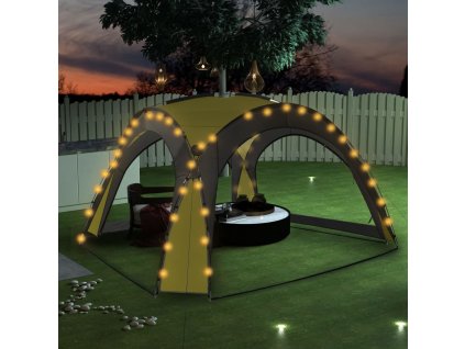 vidaXL Party stan s LED světly 4 boční stěny 3,6 x 3,6 x 2,3 m zelený