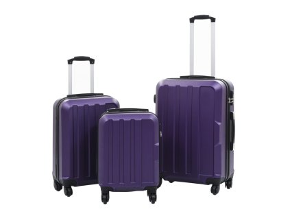 vidaXL Sada skořepinových kufrů na kolečkách 3 ks fialová ABS