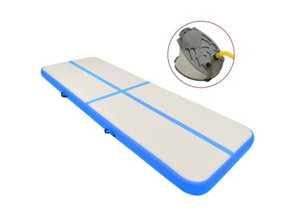vidaXL Nafukovací žíněnka s pumpou 400 x 100 x 20 cm PVC modrá