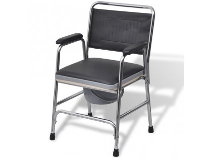 vidaXL Toaletní židle ocelová černá