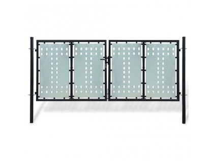 vidaXL Černá jednokřídlá plotová branka 300 x 125 cm