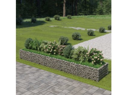 vidaXL Gabionový vyvýšený záhon pozinkovaná ocel 450 x 90 x 50 cm
