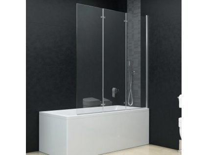 vidaXL Skládací sprchový kout se 3 panely ESG 130 x 138 cm