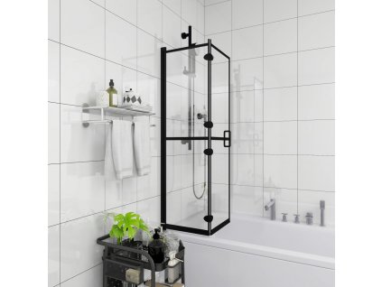 vidaXL Skládací sprchový kout ESG 120 x 140 cm černý