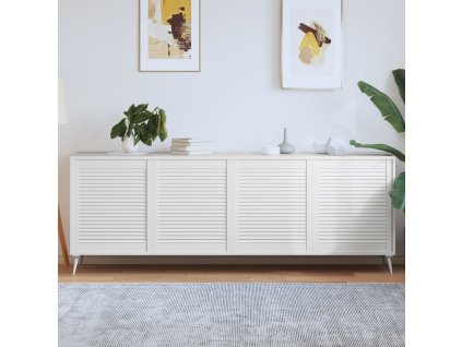 vidaXL Nábytková dvířka lamelový design 4 ks bílá 69x59,4 cm borovice