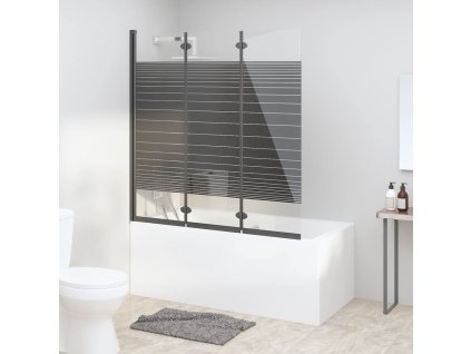vidaXL Skládací sprchová zástěna 3 panely 130 x 130 cm ESG černá
