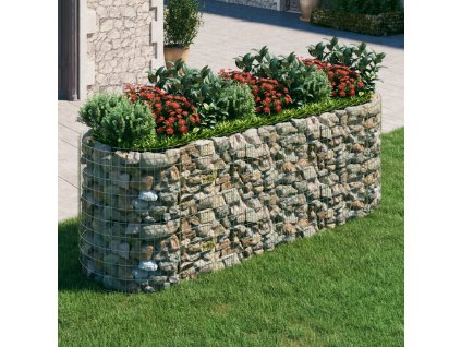 vidaXL Gabionový vyvýšený záhon pozinkované železo 300 x 100 x 100 cm