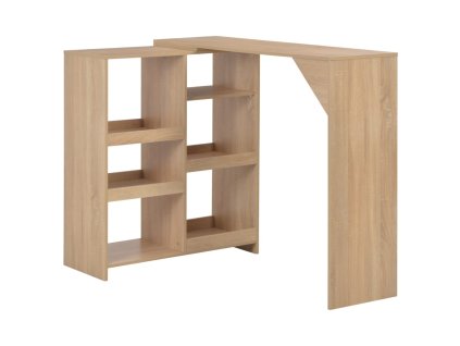 vidaXL Barový stůl s pohyblivým regálem dub 138 x 39 x 110 cm