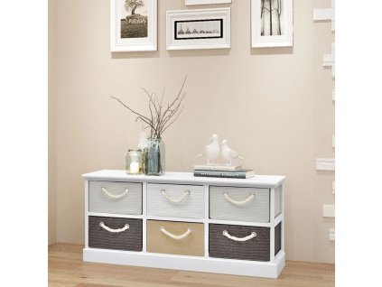 vidaXL Úložná lavice se 6 zásuvkami, dřevěná