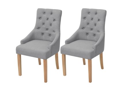 vidaXL Jídelní židle 2 ks světle šedé textil