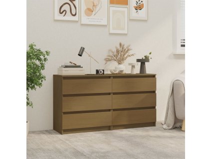 vidaXL Noční stolky 2 ks medově hnědé 60 x 36 x 64 cm masivní borovice