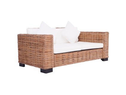 vidaXL Zahradní dvojsedačka přírodní ratan