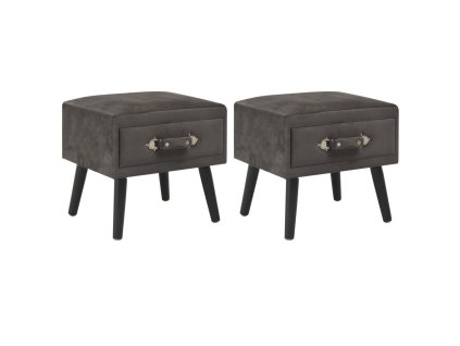 vidaXL Noční stolky 2 ks šedé 40 x 35 x 40 cm samet