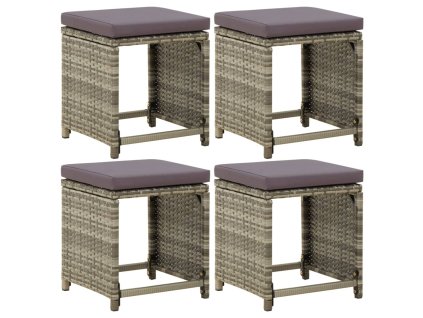 vidaXL Zahradní stoličky 4 ks s poduškami polyratan šedé